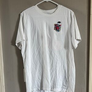 Nike White Short-Sleeve Tee with Colorful Chest Graphic